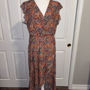Vibrant Asymmetrical Paisley Dress
